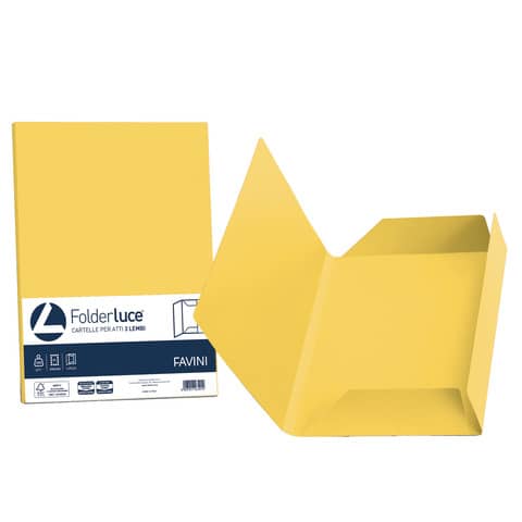 Cartellina 3 lembi Favini FOLDER 3L Luce&Acqua 200 g/m² 24,5x34,5cm giallo sole 53 conf.25 - A50B434